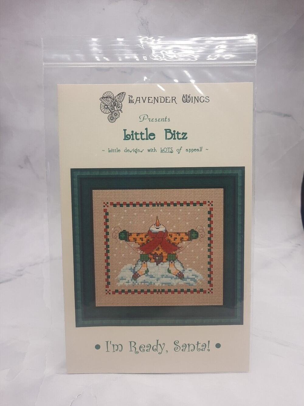 Lavender Wings Little Bitz Counted Cross Stitch Pattern Im Ready Santa Snowman